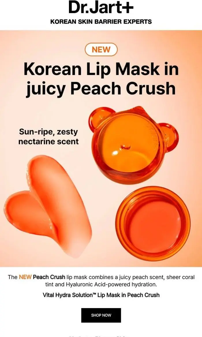 Dr.Jart+: NEW juicy peach crush lip mask 🍑