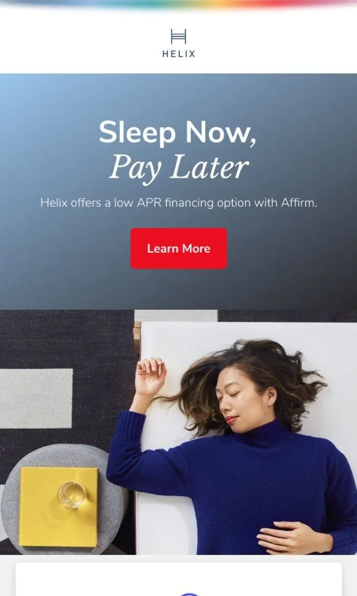 Helix Sleep: Sleep Now, Pay Later