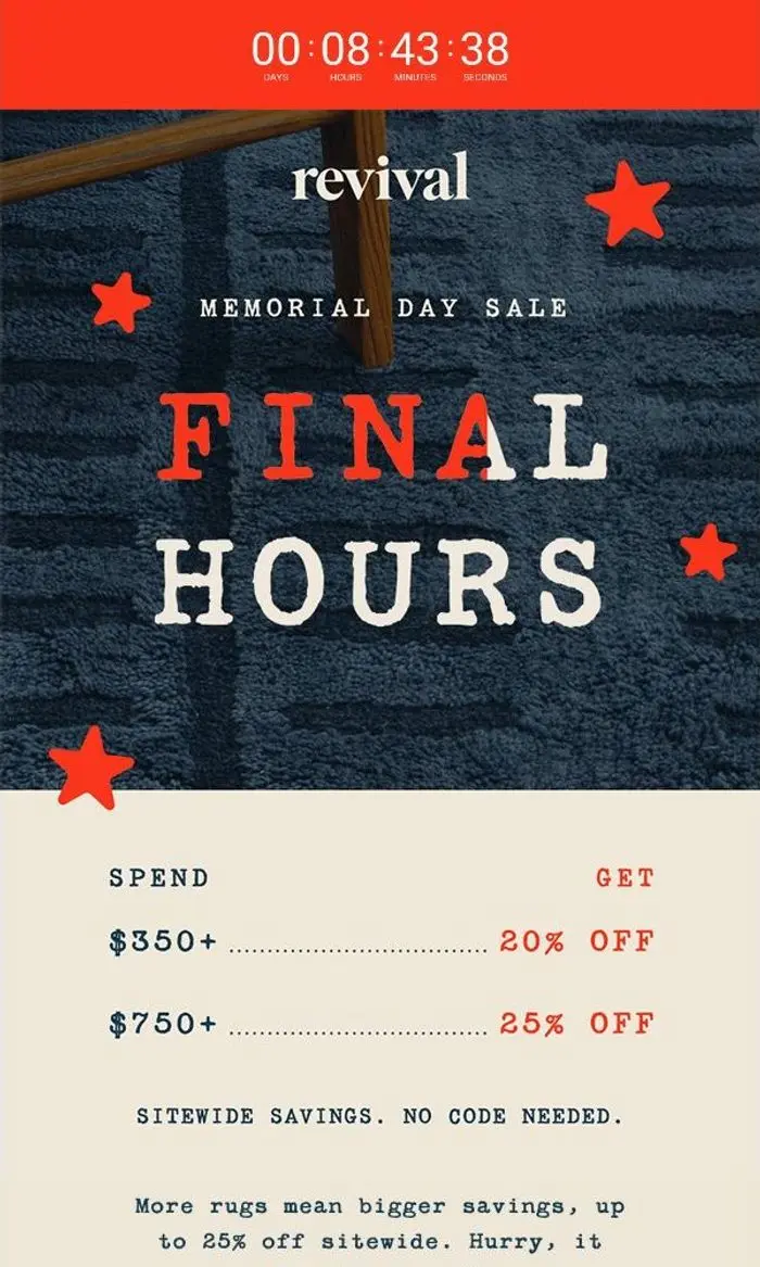 Revival: Final Hours: Up to 25% off sitewide