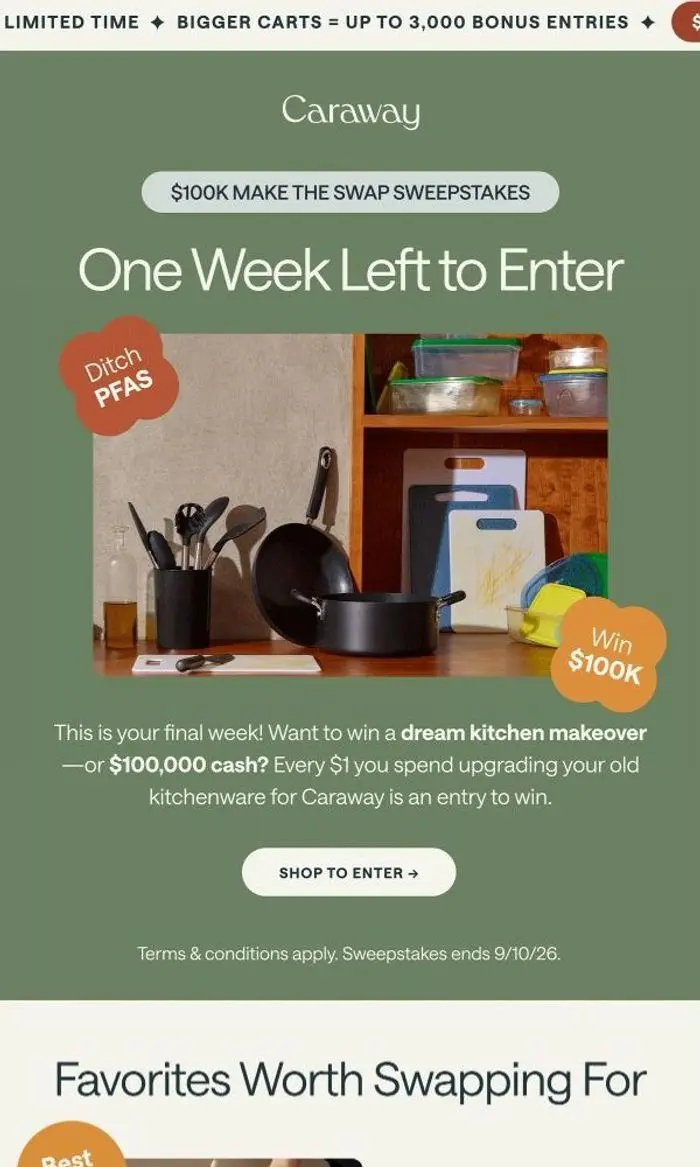 Caraway: ONE WEEK LEFT to Enter for $100k 👀