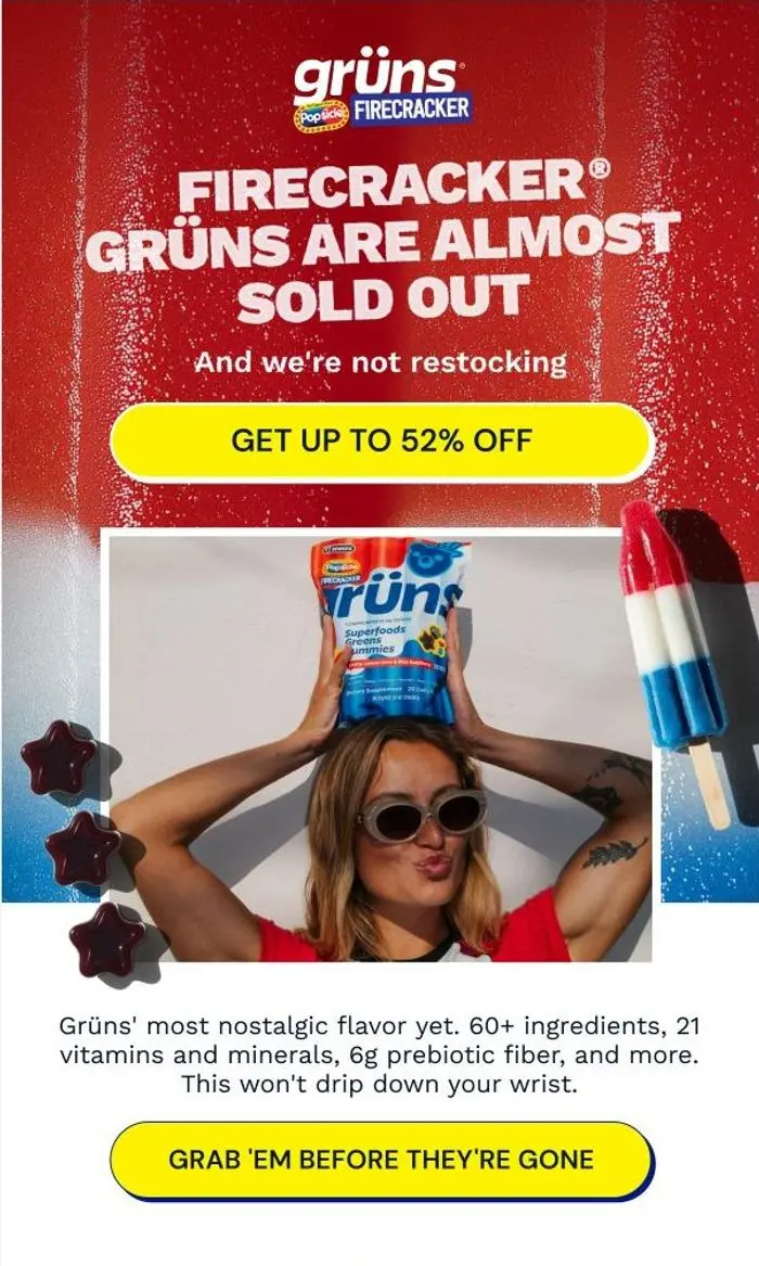 Grüns: Popsicle® Firecracker Grüns Are GOING FAST