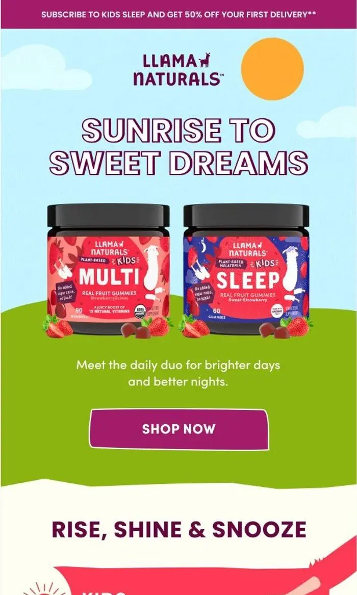Llama Naturals: Gummies ‘round the clock 🕙