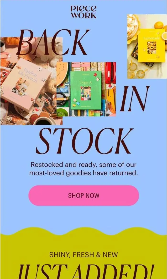 Piecework: Back in Stock (finally!)