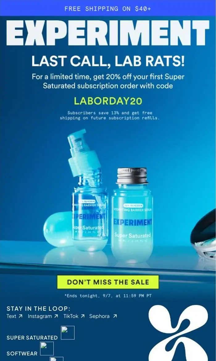 Experiment: LAST CHANCE: 20% OFF SUPER SATTY SUBSCRIPTIONS
