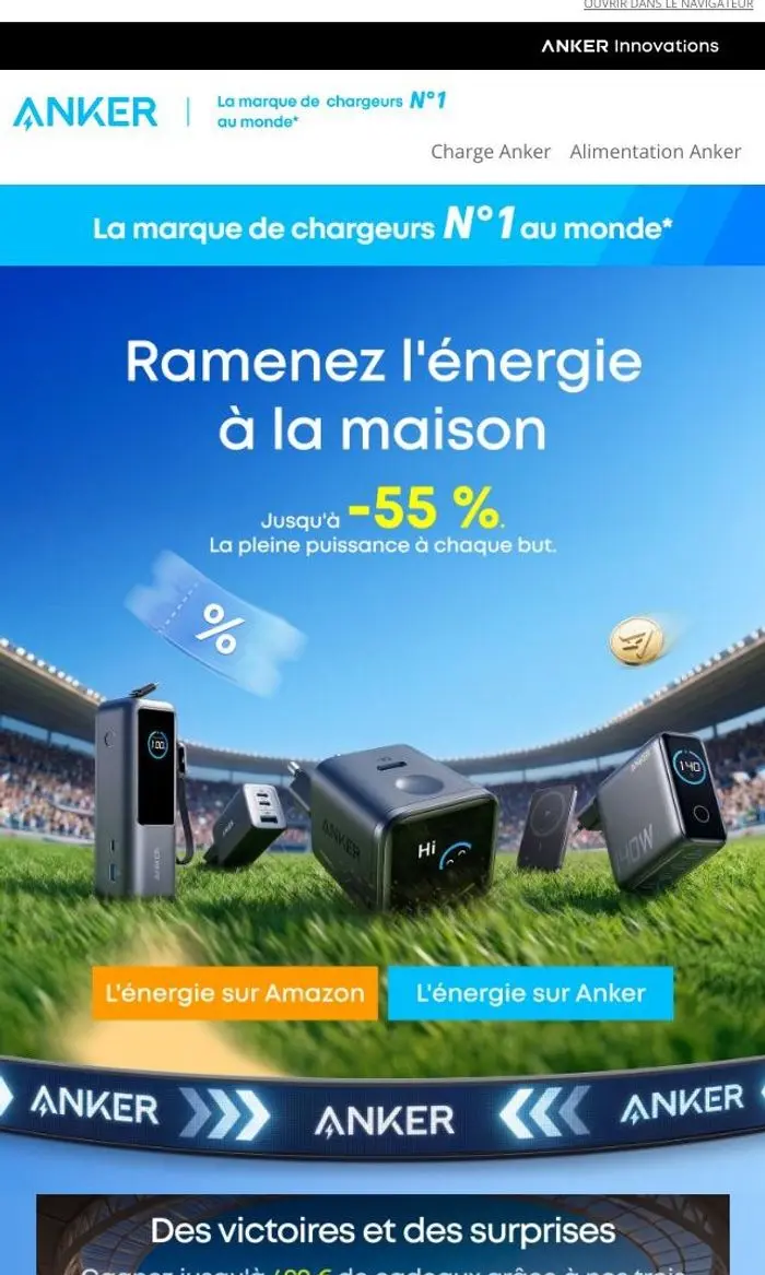 Anker: ⚡Ramenez l'énergie à la maison : jusqu'à -55 % pour le Prime Day.