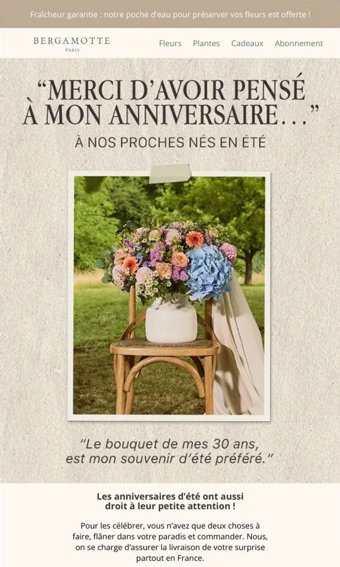 L'équipe Bergamotte: Les anniversaires de l’été comptent aussi 🌊