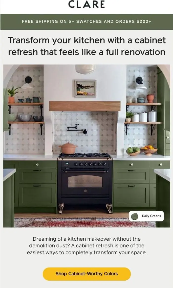 Clare: A fresh coat of paint can completely transform your kitchen.