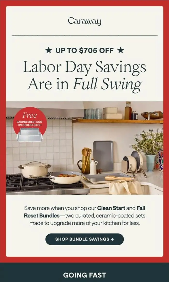 Caraway: Don’t Miss These Labor Day Savings 🎁