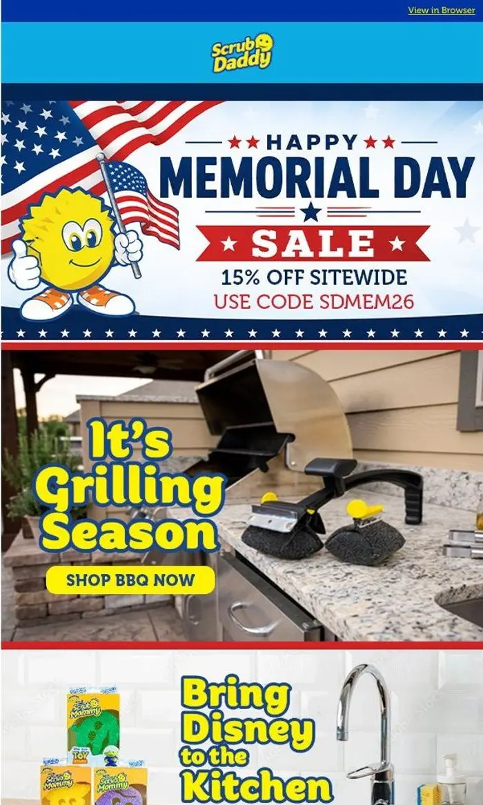 Scrub Daddy: 🔥 Memorial Day Savings Are Heating Up — 15% Off Sitewide!
