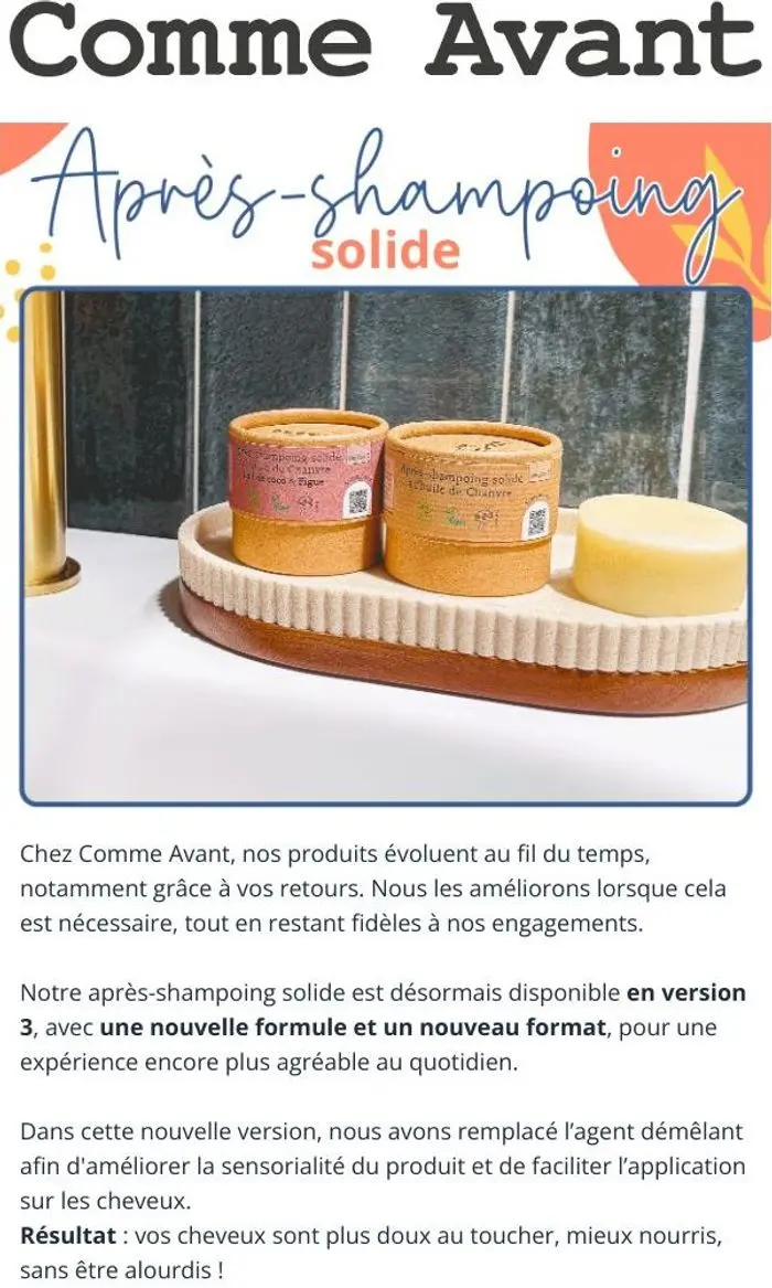 Comme Avant: Après-shampoing : nouvelle version 🤩