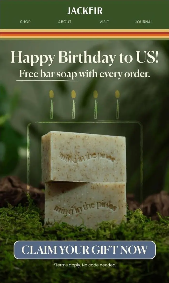 Jackfir: 🎉 Celebrate Our Birthday with a FREE Gift!