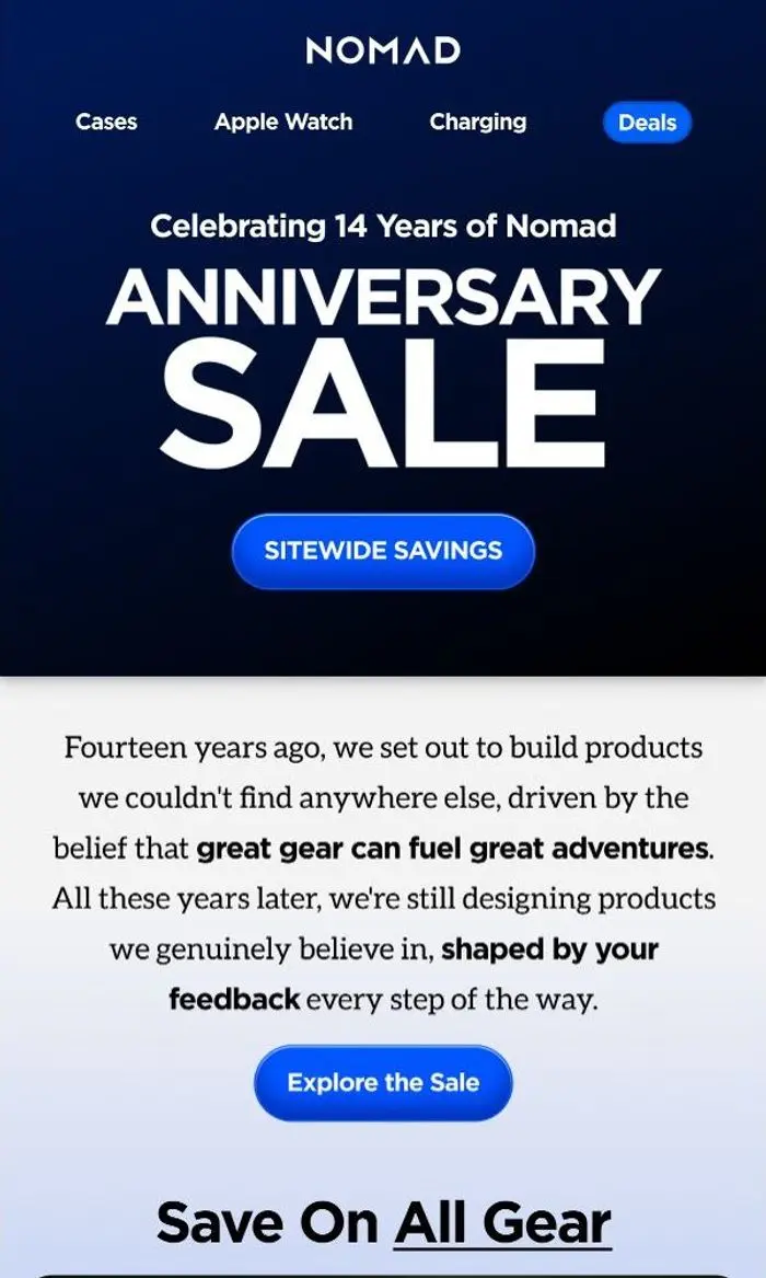 NOMAD: Sitewide savings start now.