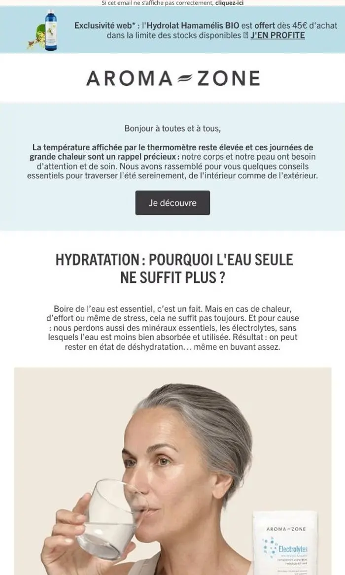 Aroma Zone: Il fait chaud... Hydratez-vous (vraiment) !