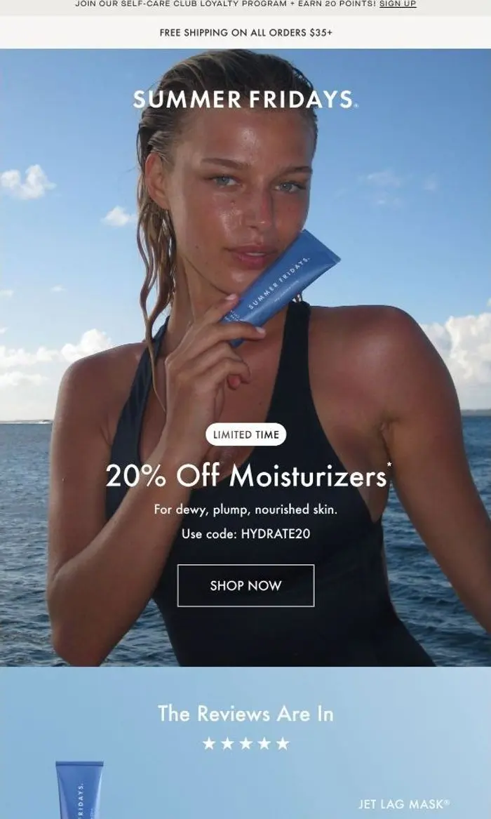 Summer Fridays: Everyday Moisturizers Are 20% Off ✨