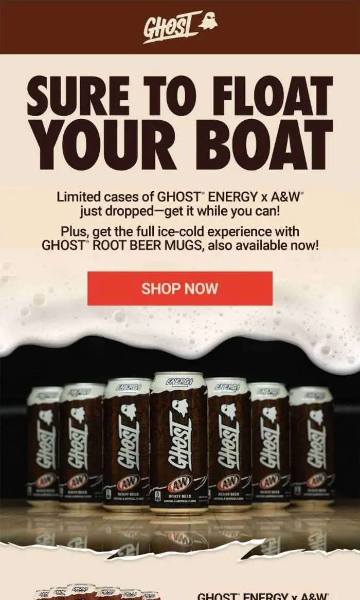 GHOST: SHOP GHOST® ENERGY CASES x A&W®