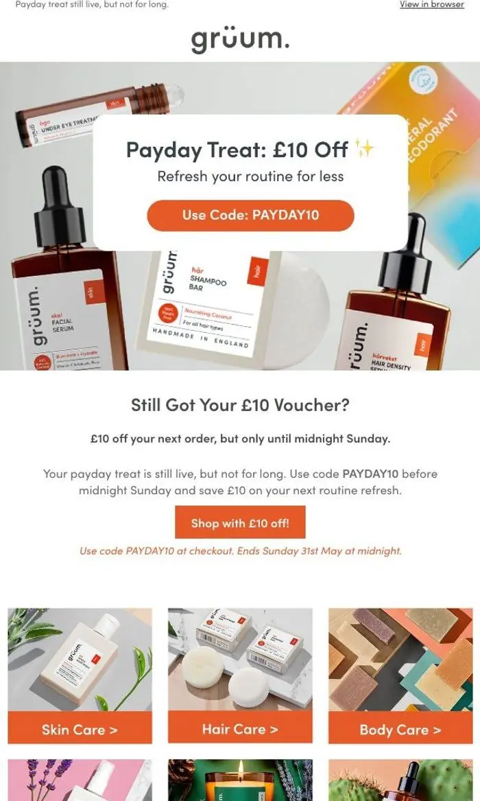 grüum: £10 Off Your Weekend Shop ✨