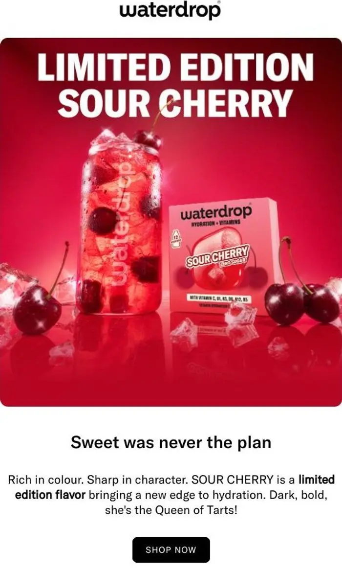 waterdrop®: SOUR CHERRY | Refreshment with bite 🍒
