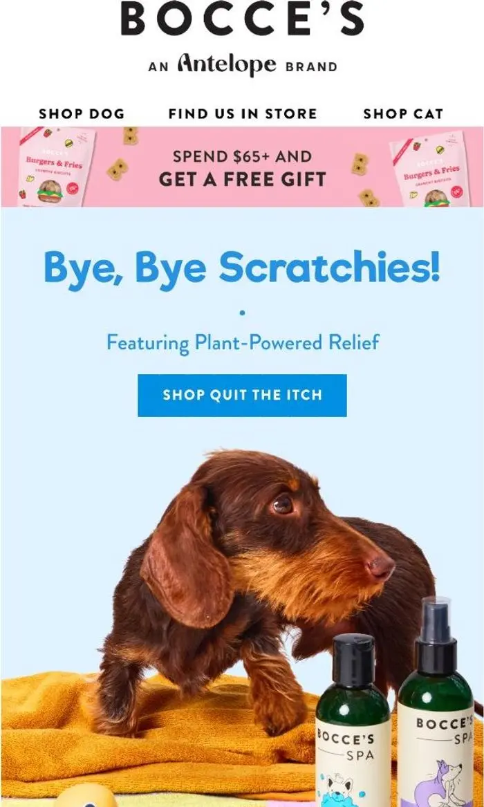 Bocce's Bakery: Soothe the scratchies!! 🐶 🛁 🥴