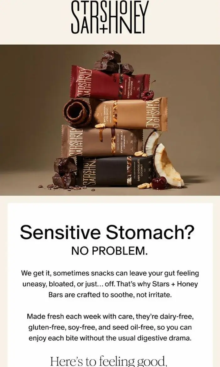 Stars + Honey: Sensitive Stomach? We Made This Bar for You.