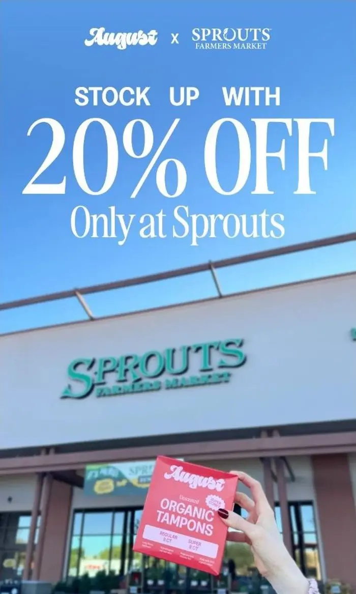 August: Get 20% off August