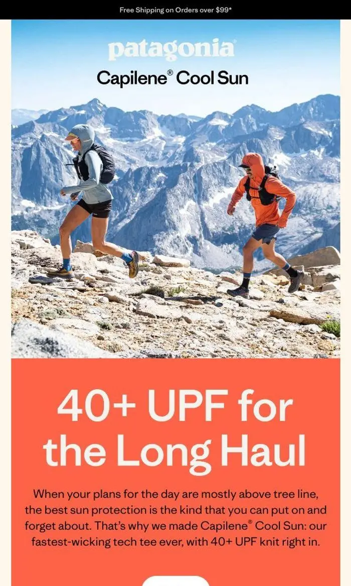 Patagonia: Sun protection for sweating in
