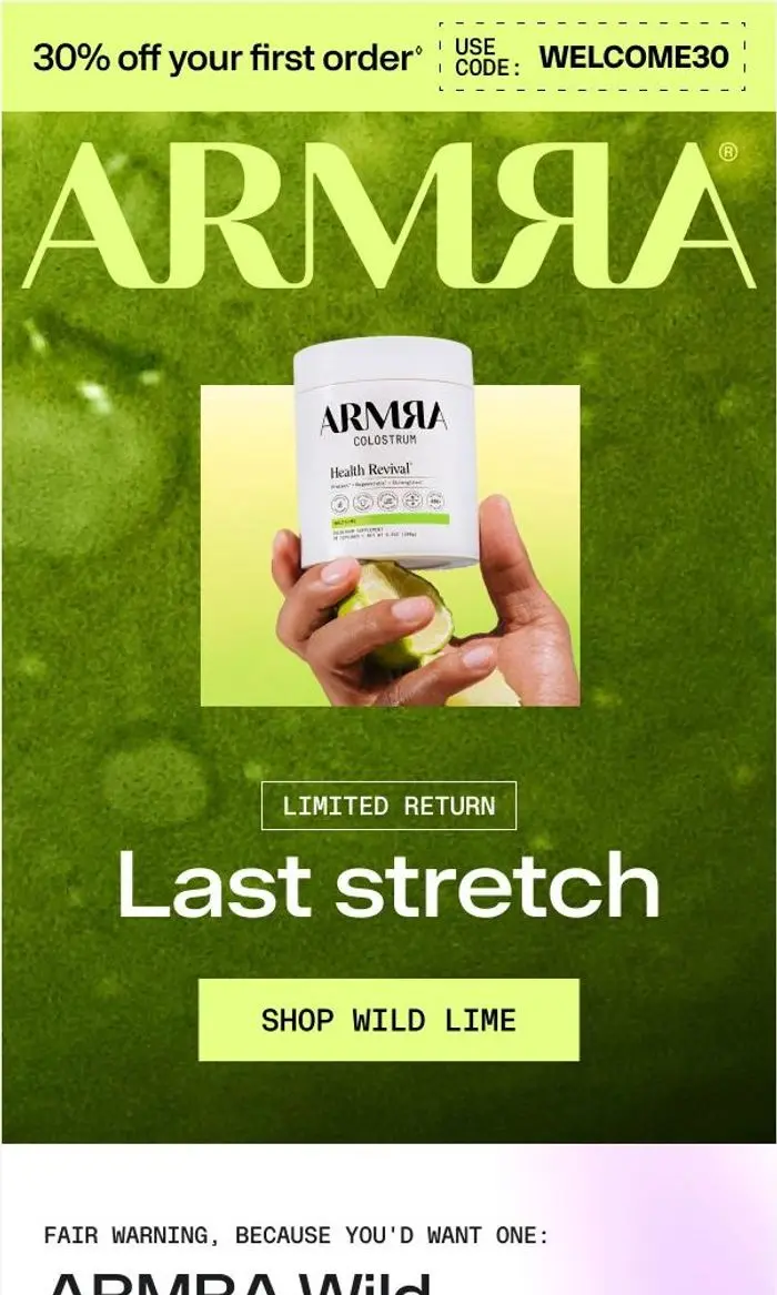 ARMRA: WILD LIME IS ALMOST GONE