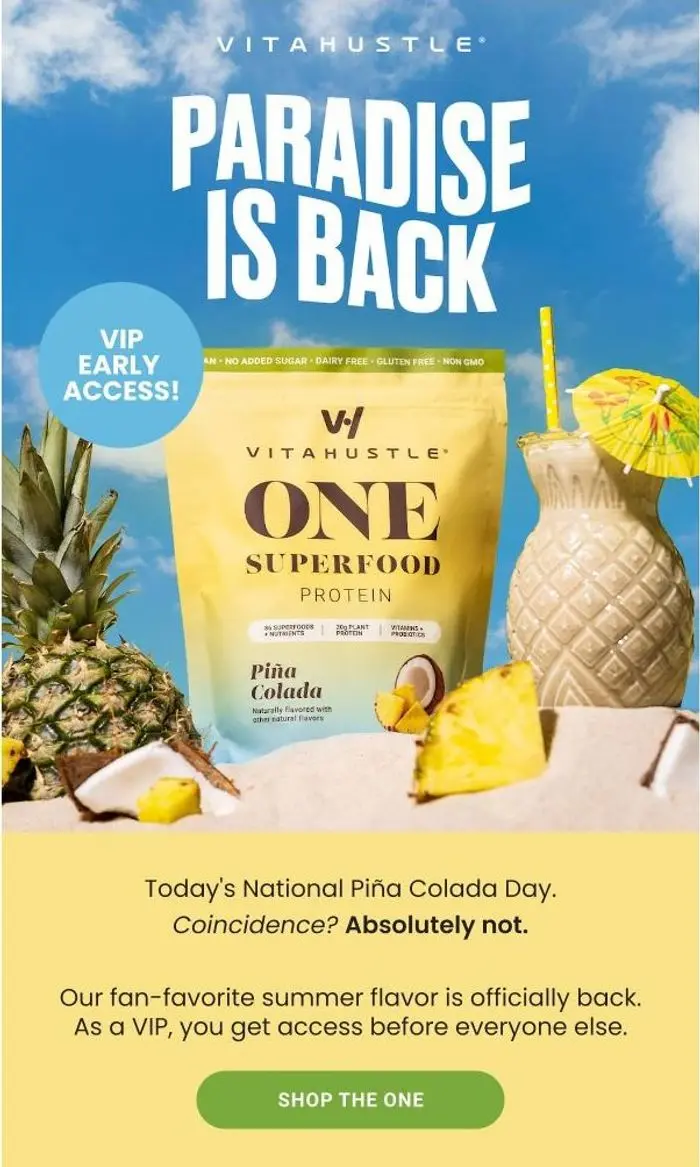 VitaHustle: EARLY ACCESS: Piña Colada is back 🌴