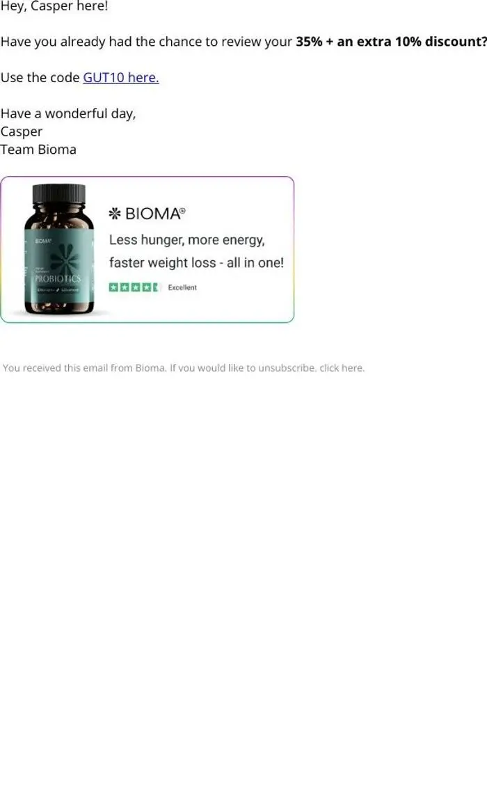 Bioma Health: (1) You got a message from Casper