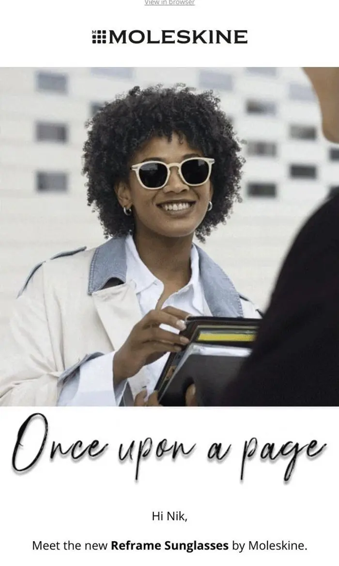 Moleskine: Reframe Sunglasses: once upon a page