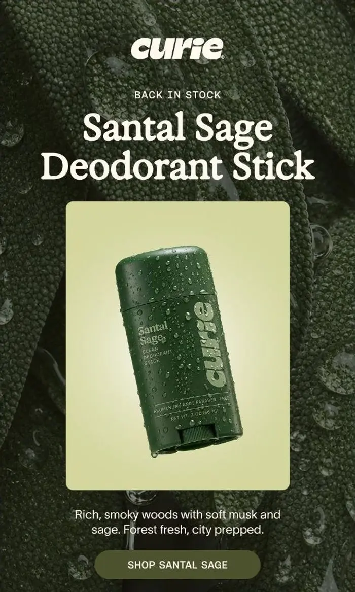 Curie: Santal Sage just restocked 🌿