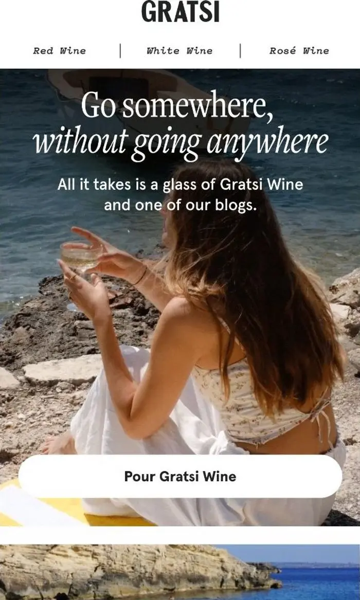 Gratsi Wine: Pack nothing. Pour Gratsi.