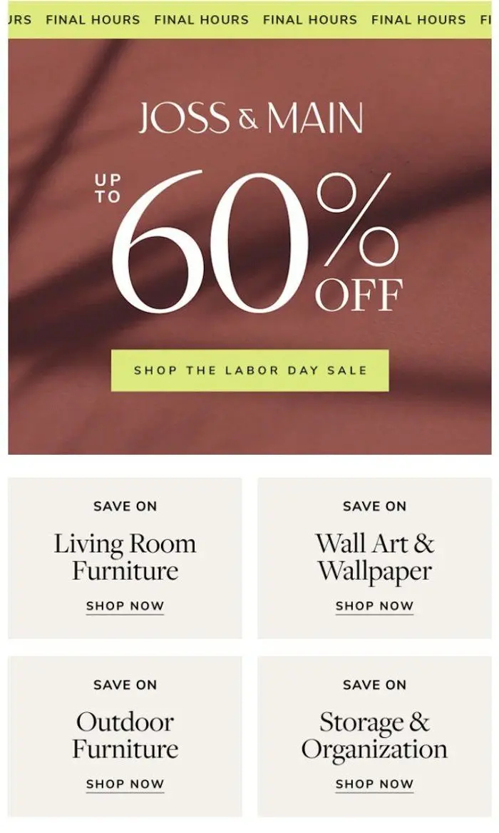 Joss & Main: ATTN ✦ Up to 60% off living room furniture is leaving