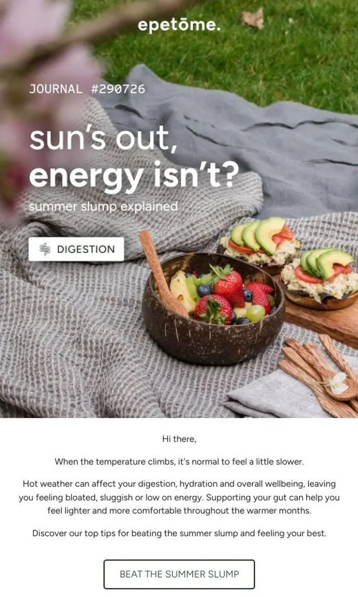 epetōme.: stay energised this summer