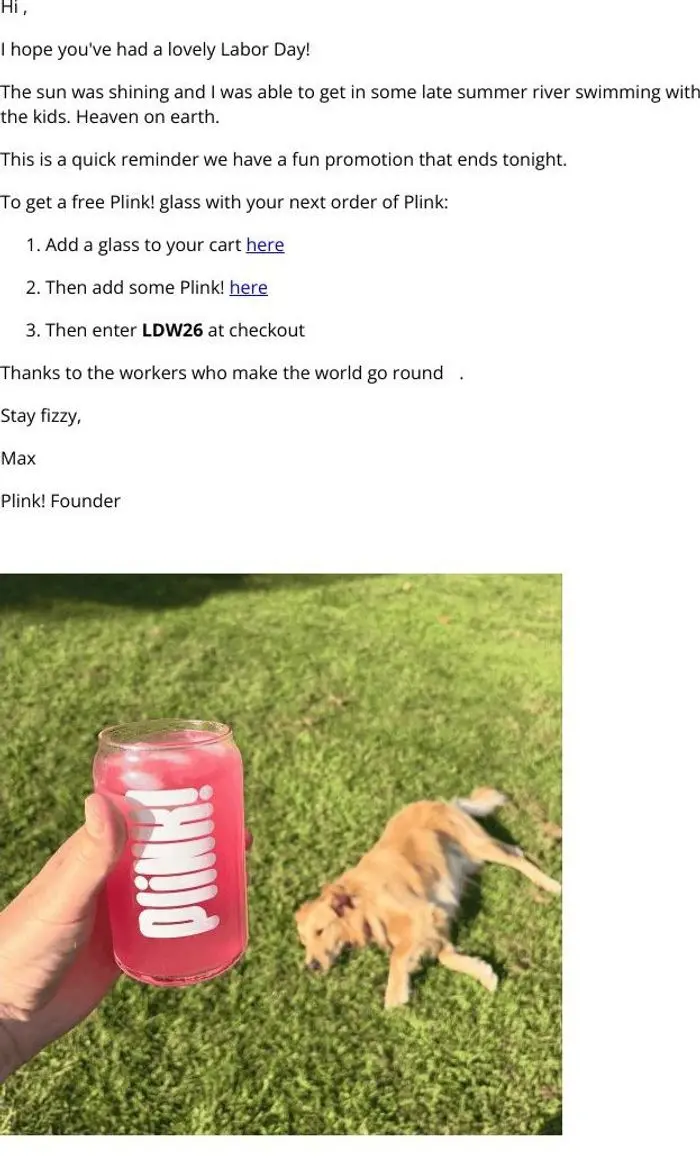 Plink!: Free Plink! Glass - ends tonight!