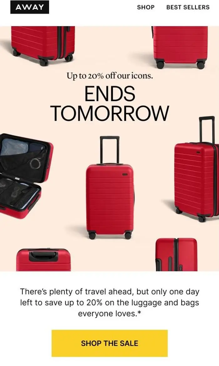 Away: Up to 20% off our icons ends tomorrow
