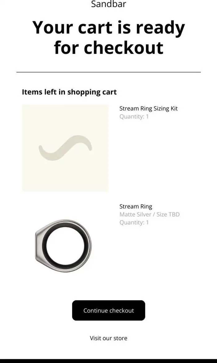 Sandbar: You left items at checkout