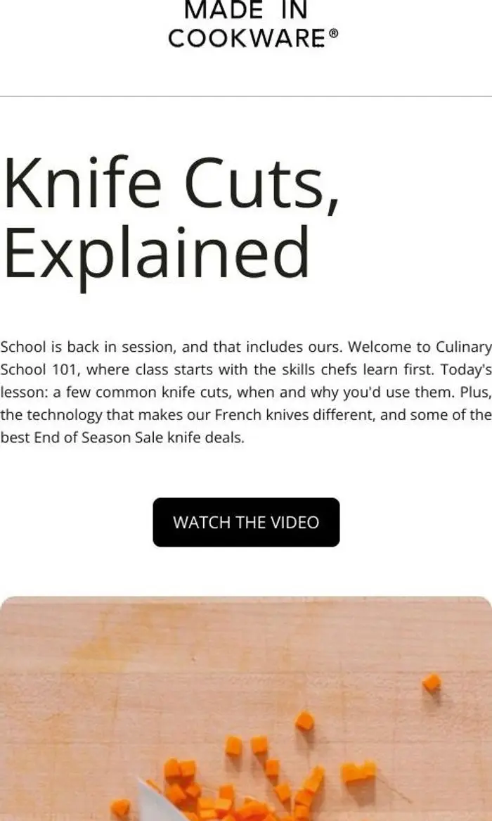 Made In: Master 4 knife cuts in one video