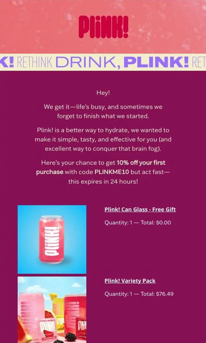 Max & Luke: Your first Plink! order is 10% off