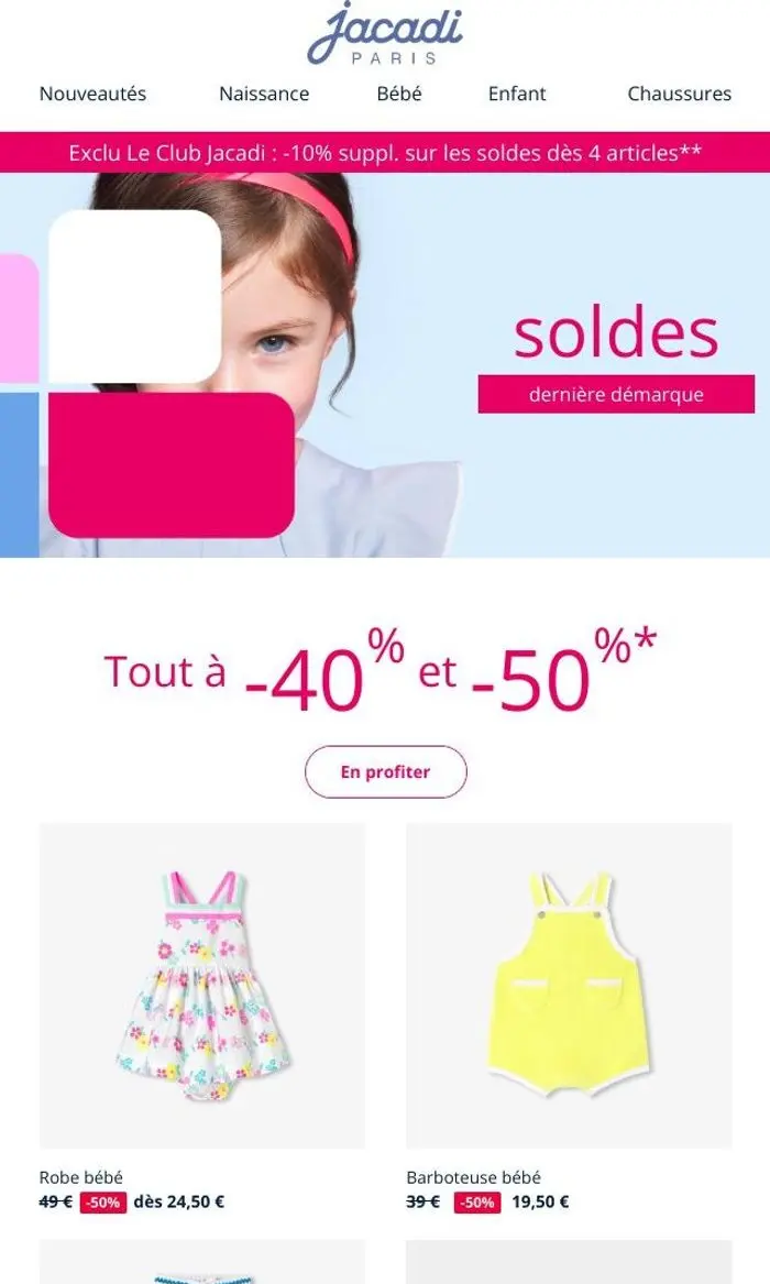 Jacadi Paris: 🤿 Plongez dans l’été : tout à -40% et -50%