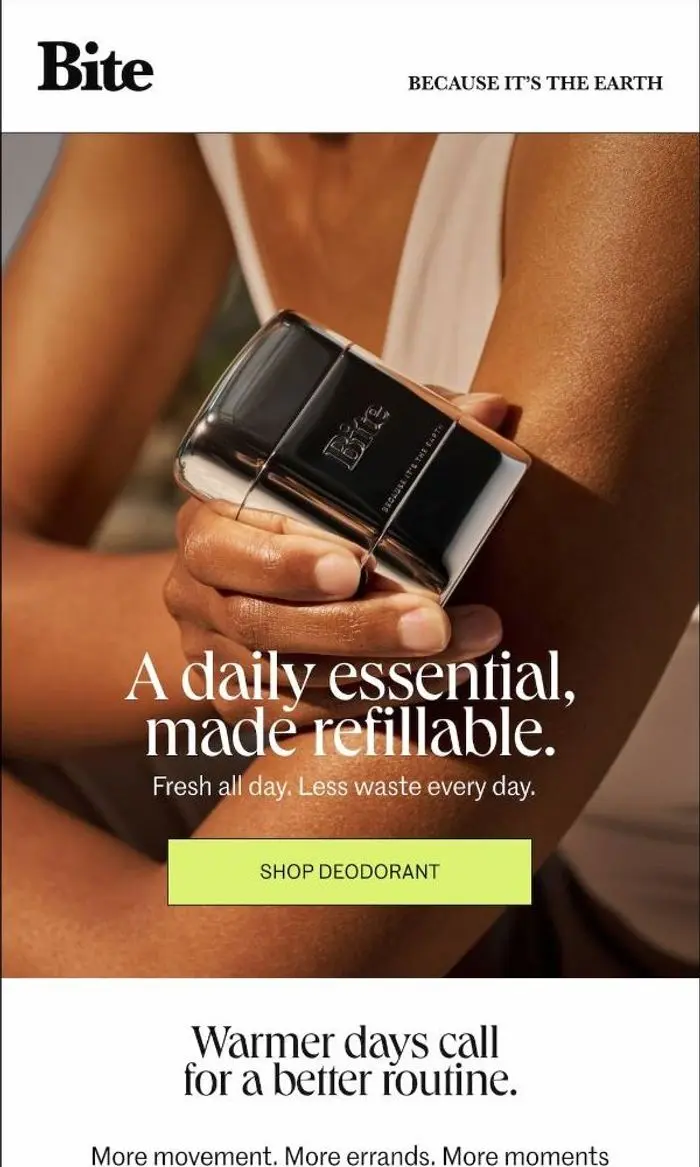 Bite: Made for the days you don't sit still.