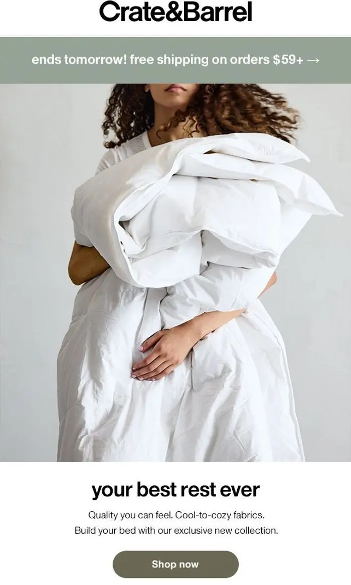 Crate & Barrel: Upgrade your bedding, upgrade your sleep