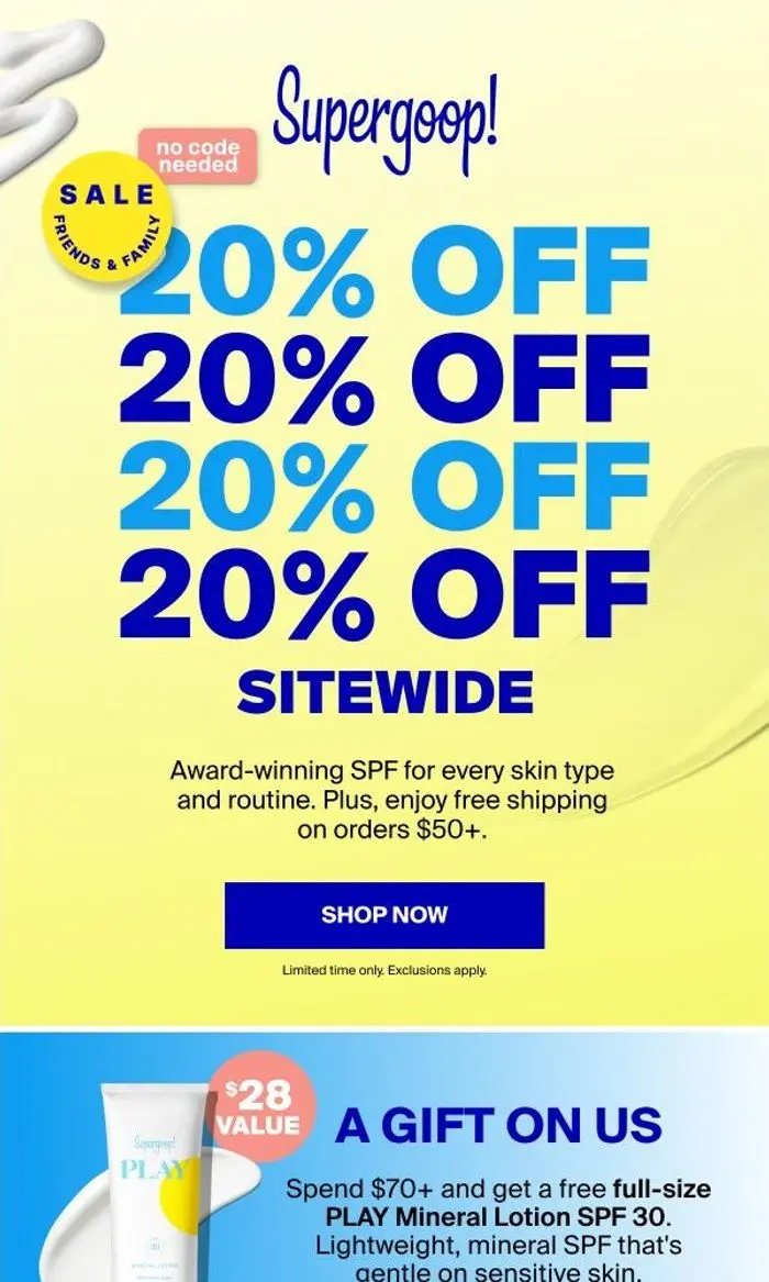 Supergoop!: 20% off the SPF customers rave about 👀