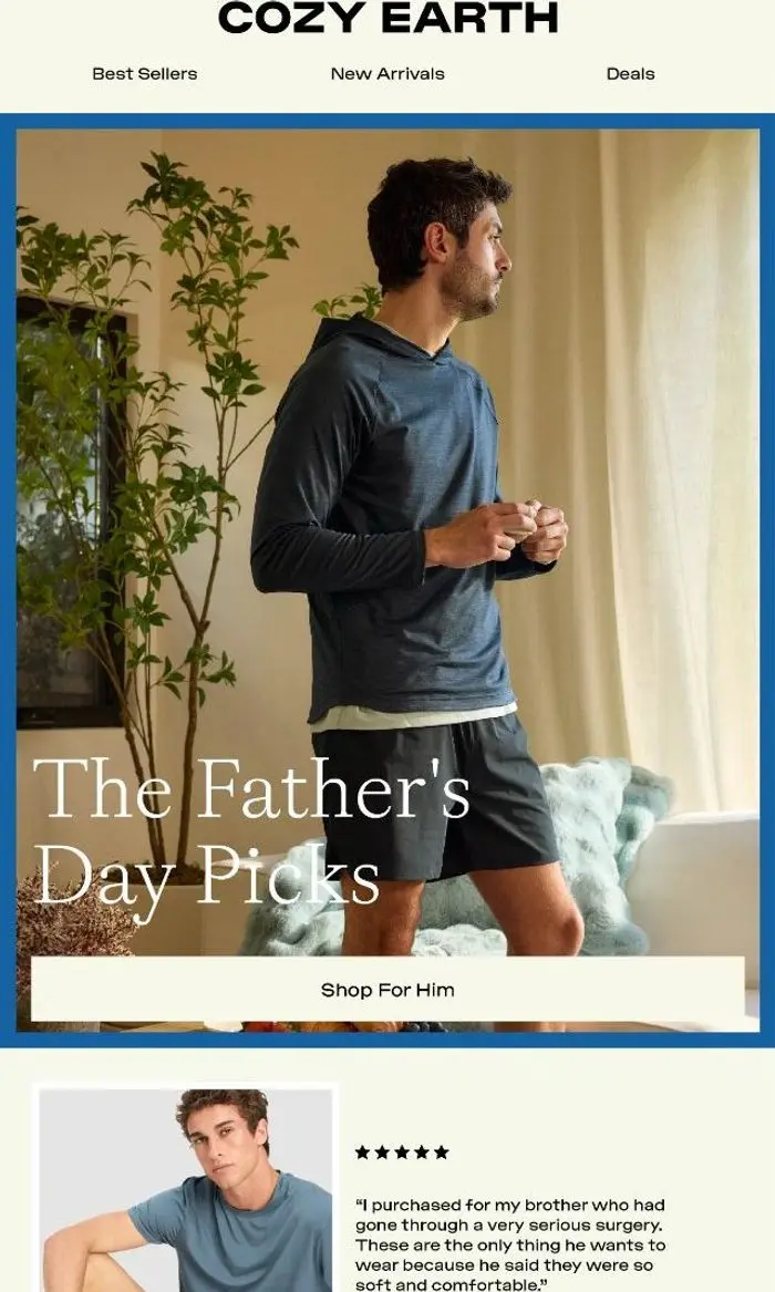 Cozy Earth: "These are the only thing he wants to wear"