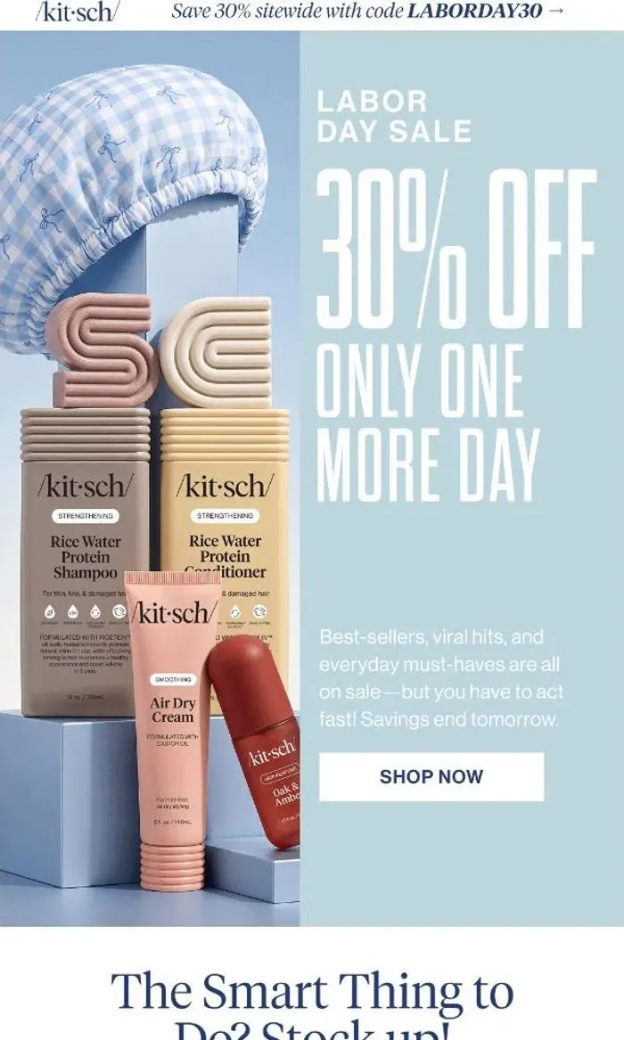 KITSCH: ENDS TOMORROW: 30% Off Sitewide ⌛