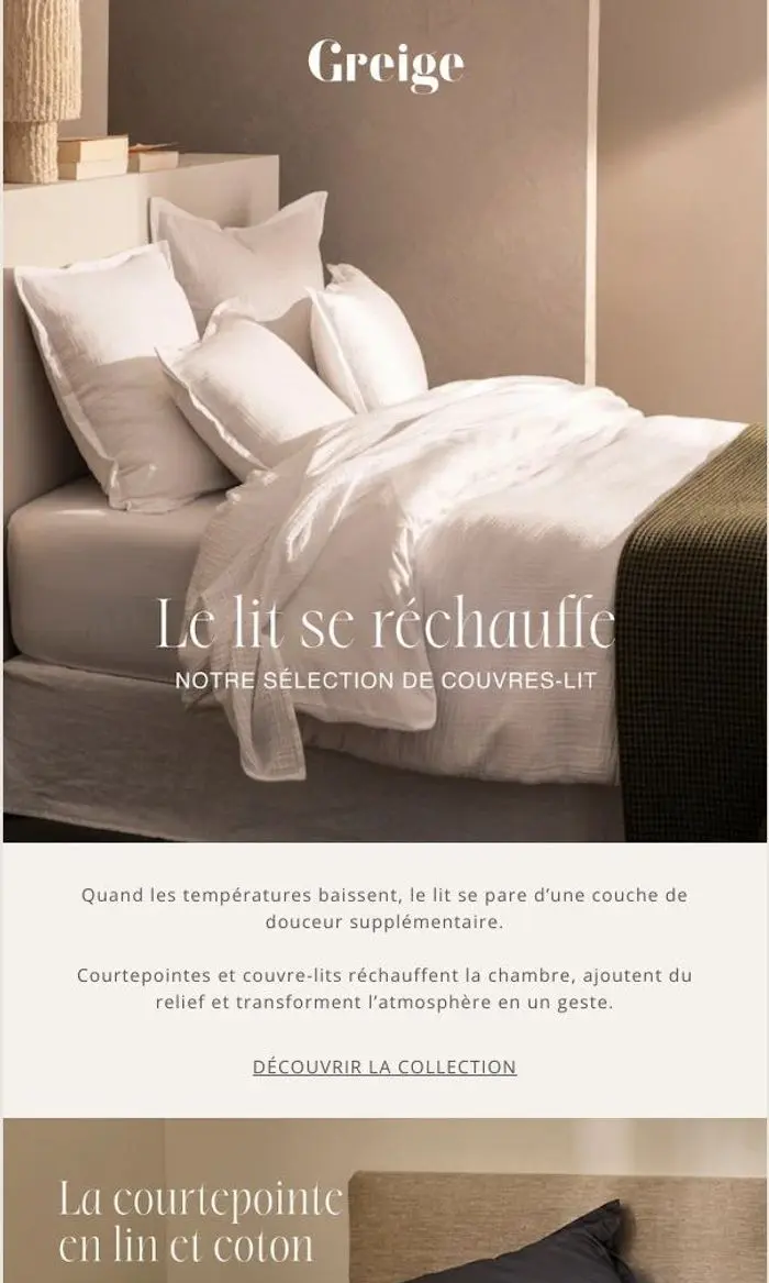 Greige: Le lit se réchauffe