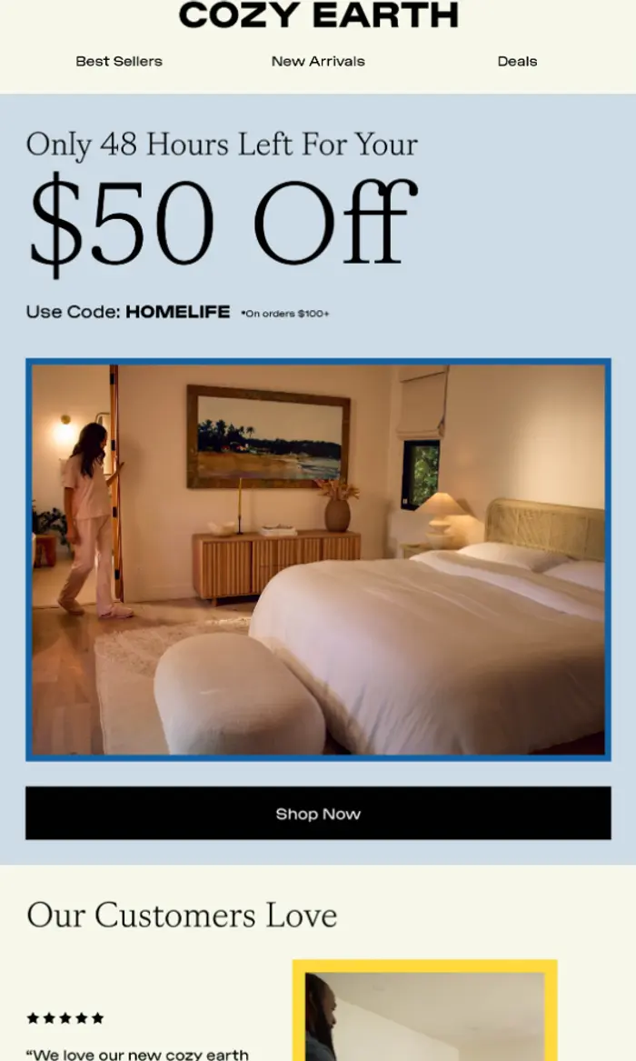 Cozy Earth: Don't Forget About Your $50 Off!