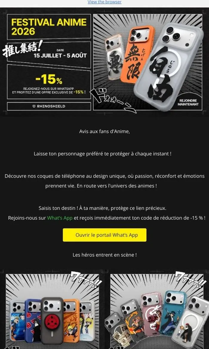 RHINOSHIELD FR: 🔥 Laisse ton personnage d'Anime préféré te protéger ! Ton code de réduction de -15 % t'attend 🛡️