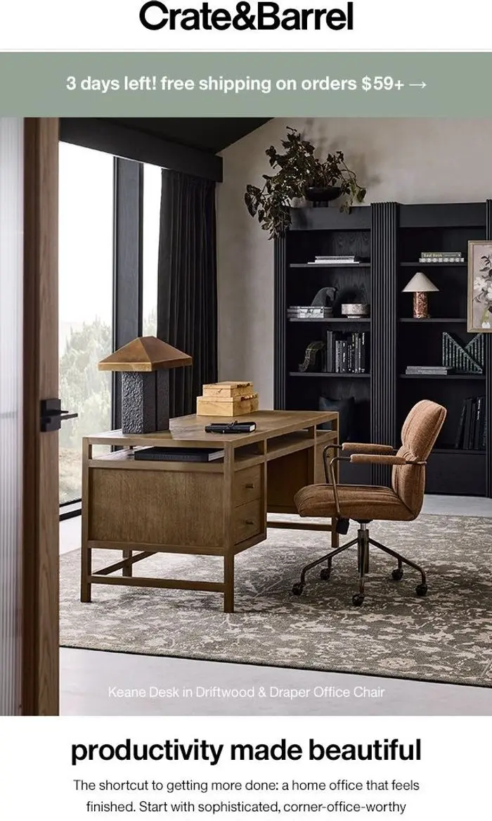 Crate & Barrel: Small corner or whole room? Find your home office setup