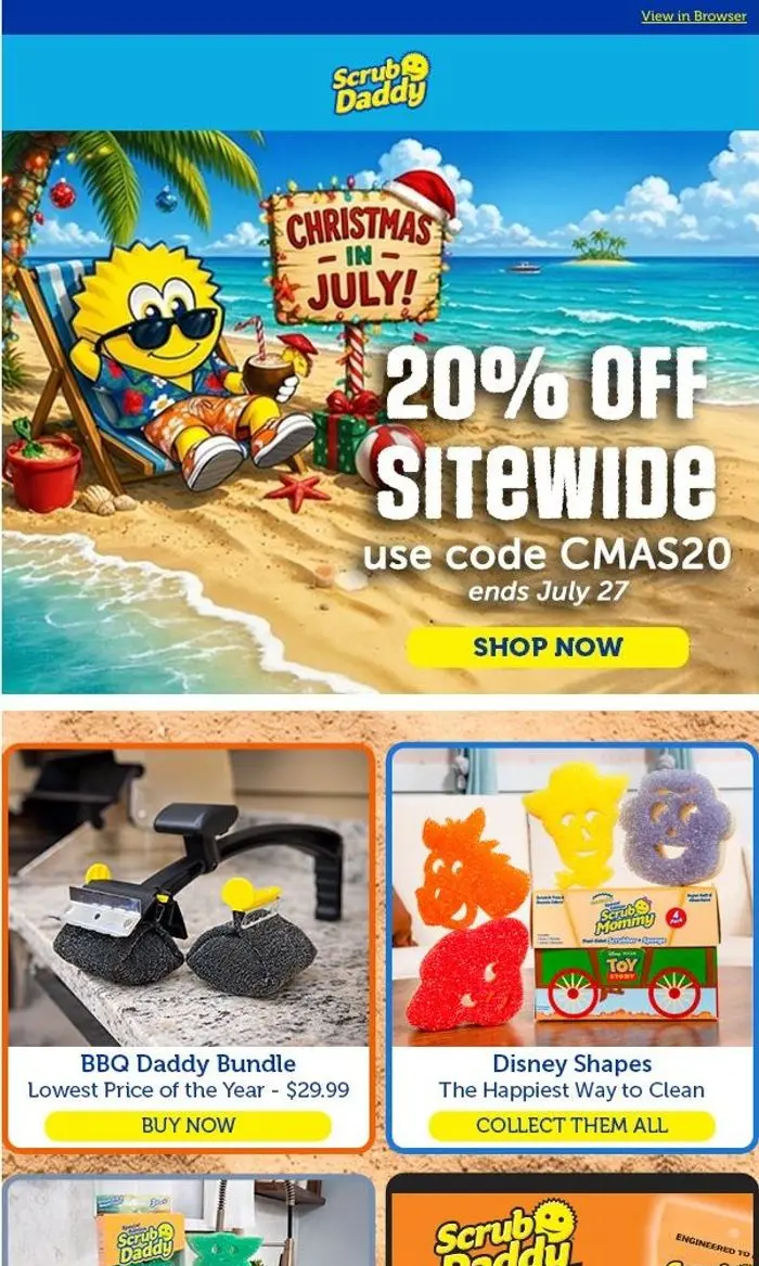 Scrub Daddy: Christmas In July! 20% Off Sitewide