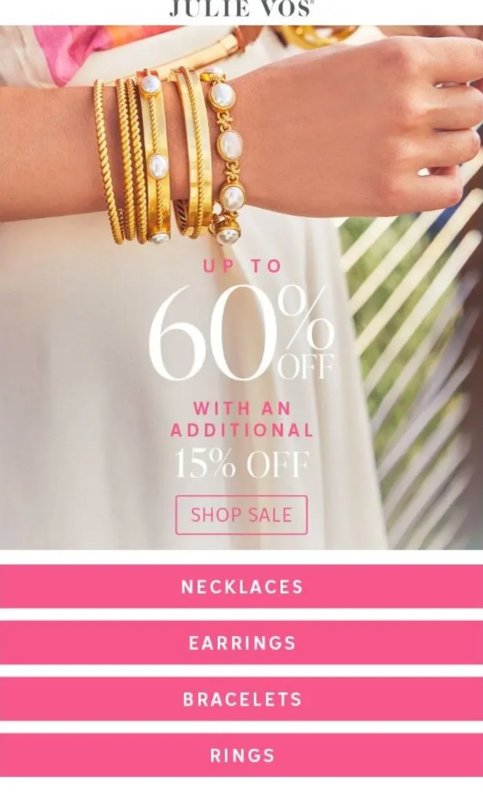 Julie Vos: Happening Now: Gold & Pearl Bangles on Sale